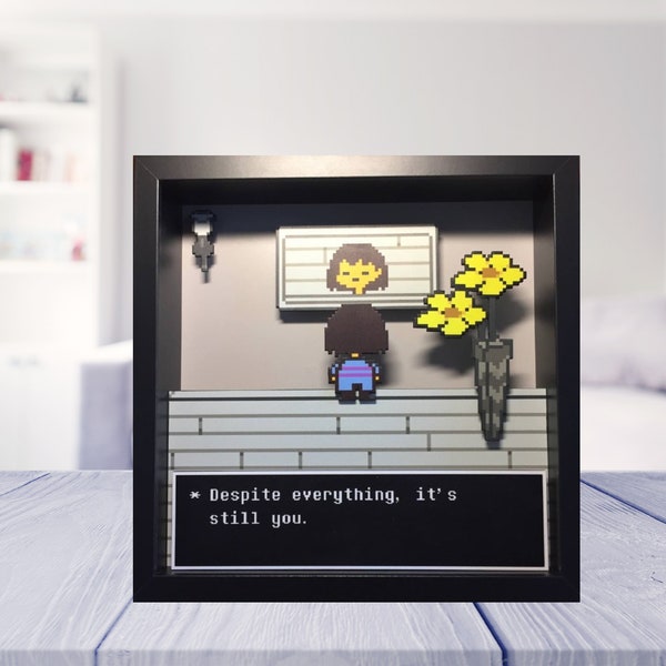 Undertale Shadowbox Wall Art Gamer Friend gift Undertale Game Room Decor