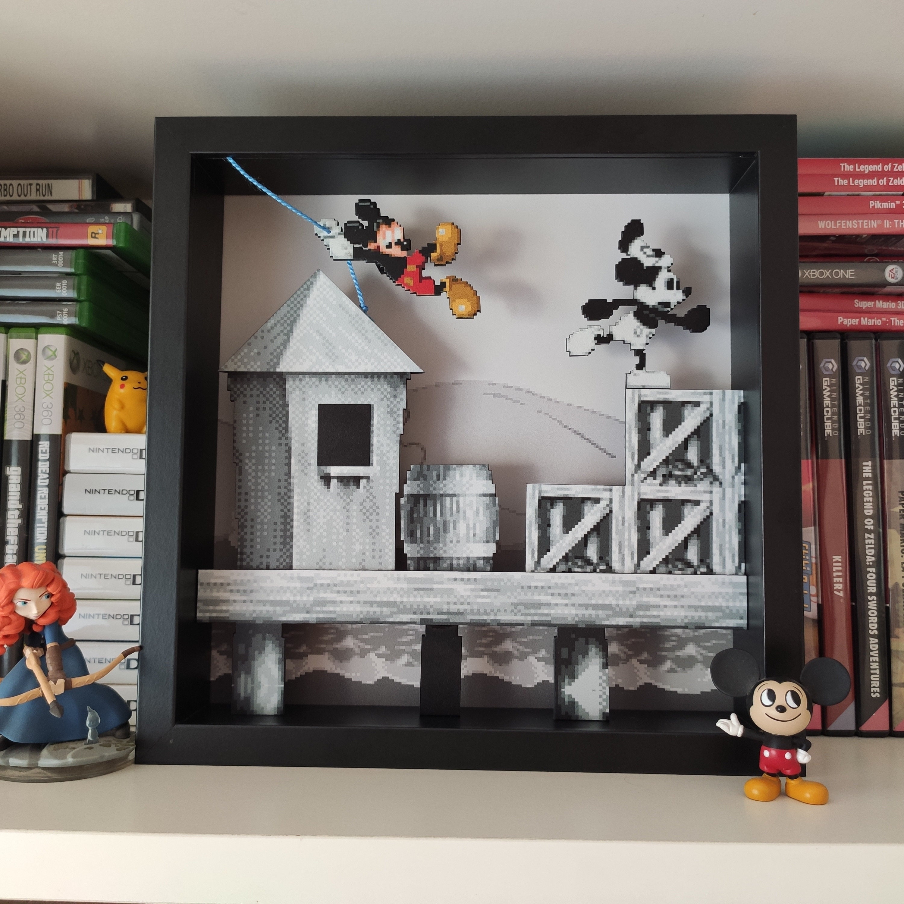 Disney Shadow Box Art Mickey Mania Sega Genesis Video Game Etsy Canada