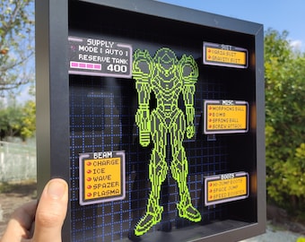 LAST UNIT! Super Metroid Art Shadow Box Samus