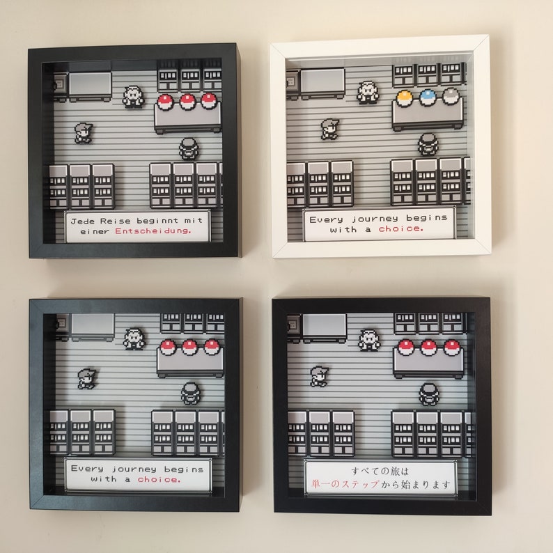 Pokemon 3D Shadow Box / Nintendo Pixel Art Every journey begins with a choice image 5