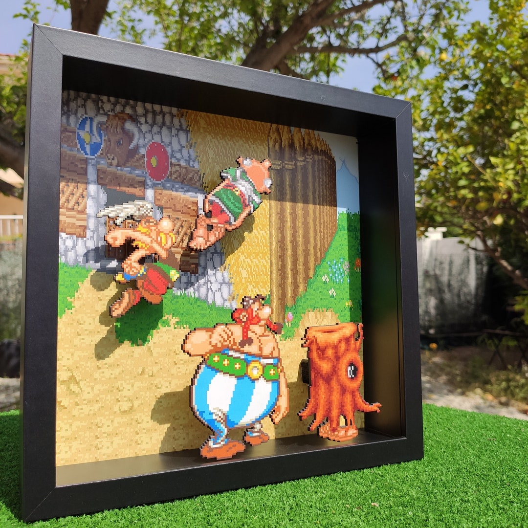 LAST UNIT Nintendo 3D Shadow Box With Asterix & Obelix Retro Gaming ...