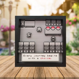 Pokemon 3D Shadow Box / Nintendo Pixel Art Every journey begins with a choice image 3