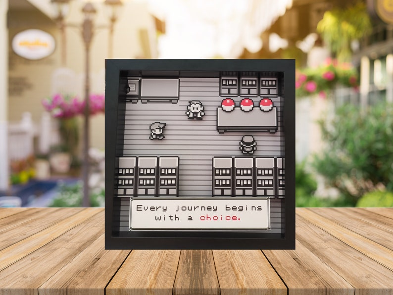 Pokemon 3D Shadow Box / Nintendo Pixel Art Every journey begins with a choice image 3