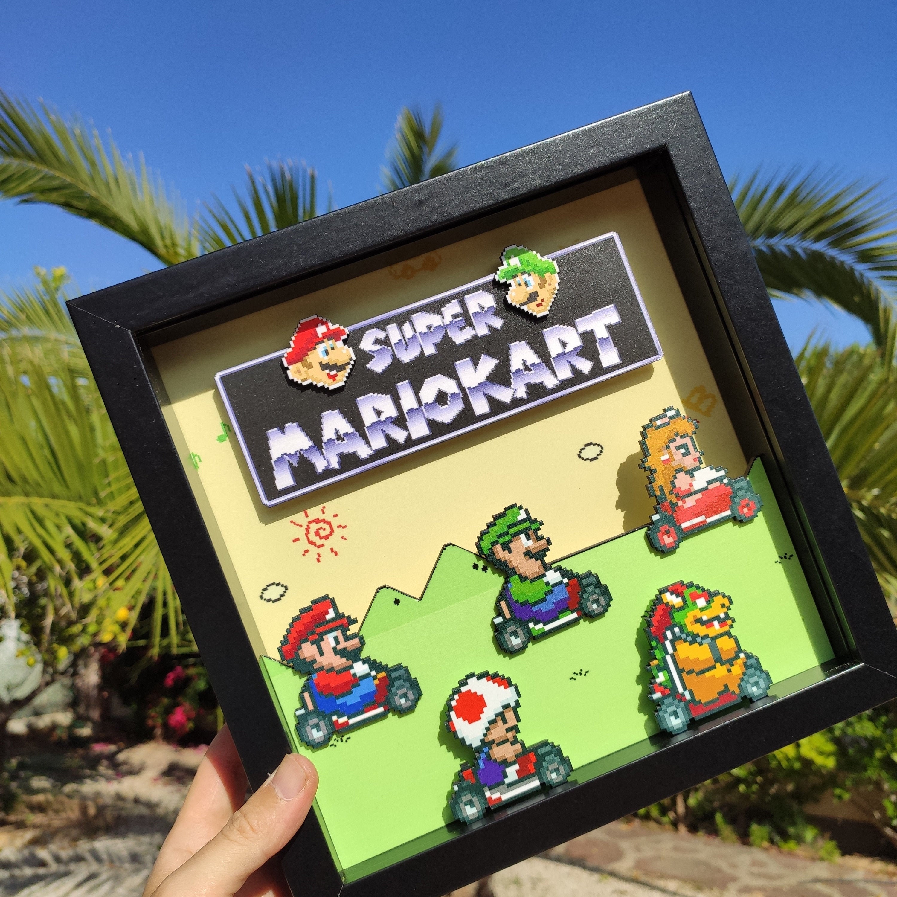 Super Mario Kart 3D Shadowbox Mario Bros and Princess Peach Gaming