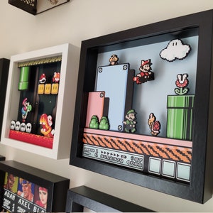 Mario and Luigi Shadowbox / Super Mario Bros 3 NES Decoration Gift image 9