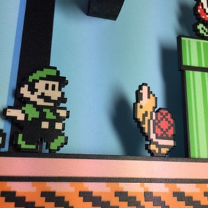 Mario and Luigi Shadowbox / Super Mario Bros 3 NES Decoration Gift image 2