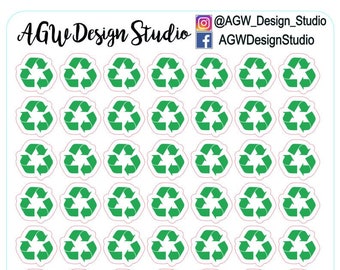 Recycle Symbol - Planner Stickers - Bullet Journal Stickers, Planner Stickers, Scrapbook Stickers - Recycle/Garbage