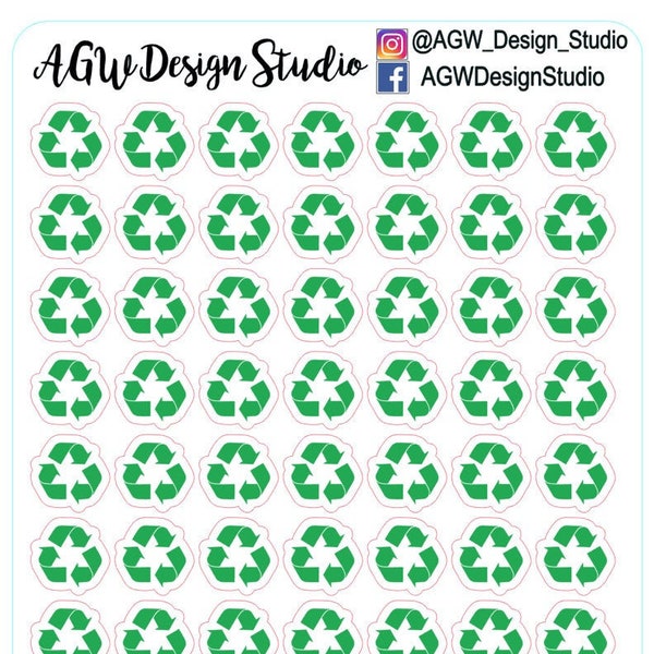 Recycle Symbol - Planner Stickers - Bullet Journal Stickers, Planner Stickers, Scrapbook Stickers - Recycle/Garbage