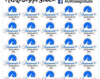 Paramount+ Streaming Service - Planner Stickers - Bullet Journal Stickers, Planner Stickers, Scrapbook Stickers - Paramount+/Budget Tracker