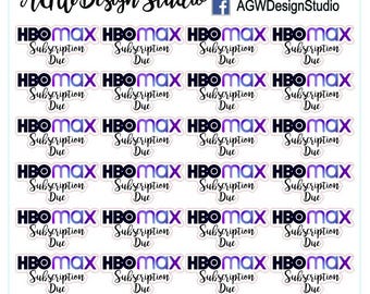 HBO-Max Streaming Service - Planner Stickers - Bullet Journal Stickers, Planner Stickers, Scrapbook Stickers - HBO-Max/Budget Tracker
