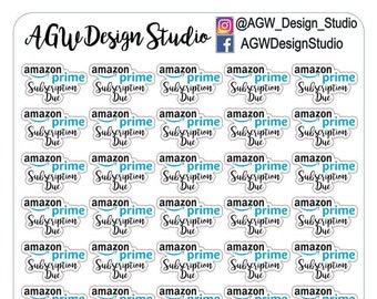 Amazon Prime Streaming Service - Planner Stickers-Bullet Journal Stickers, Planner Stickers, Scrapbook - Amazon Prime/Budget Tracker