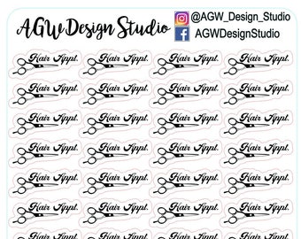 Hair Appointment Reminder - Custom Planner Stickers - Planner Stickers - Hair Dresser / Salon / Beauty / Hair Appt Reminder
