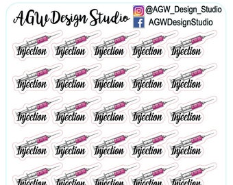 IVF Injection - Planner Stickers - Bullet Journal - Scrapbook - Injection/IVF Cycle/IVF Journey/Shots