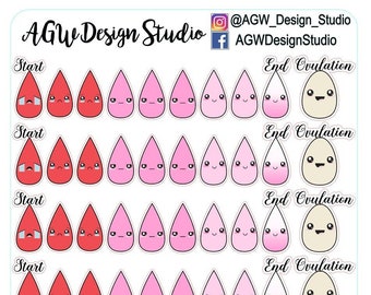 DISCONTINUED: IVF Period/Ovulation Tracker - Bullet Journal Stickers, Planner Stickers, Scrapbook Stickers / Period / IVF / Ovulation