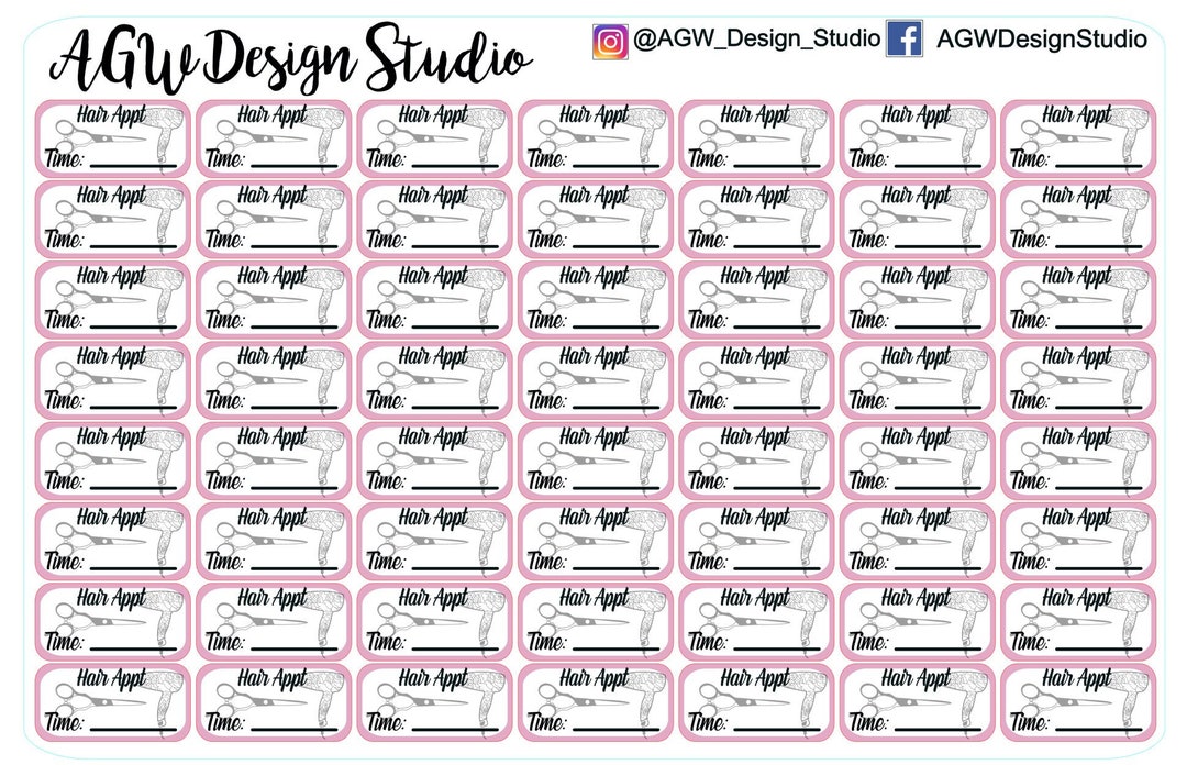 Hair Appointment Reminder Box Custom Planner Stickers Etsy