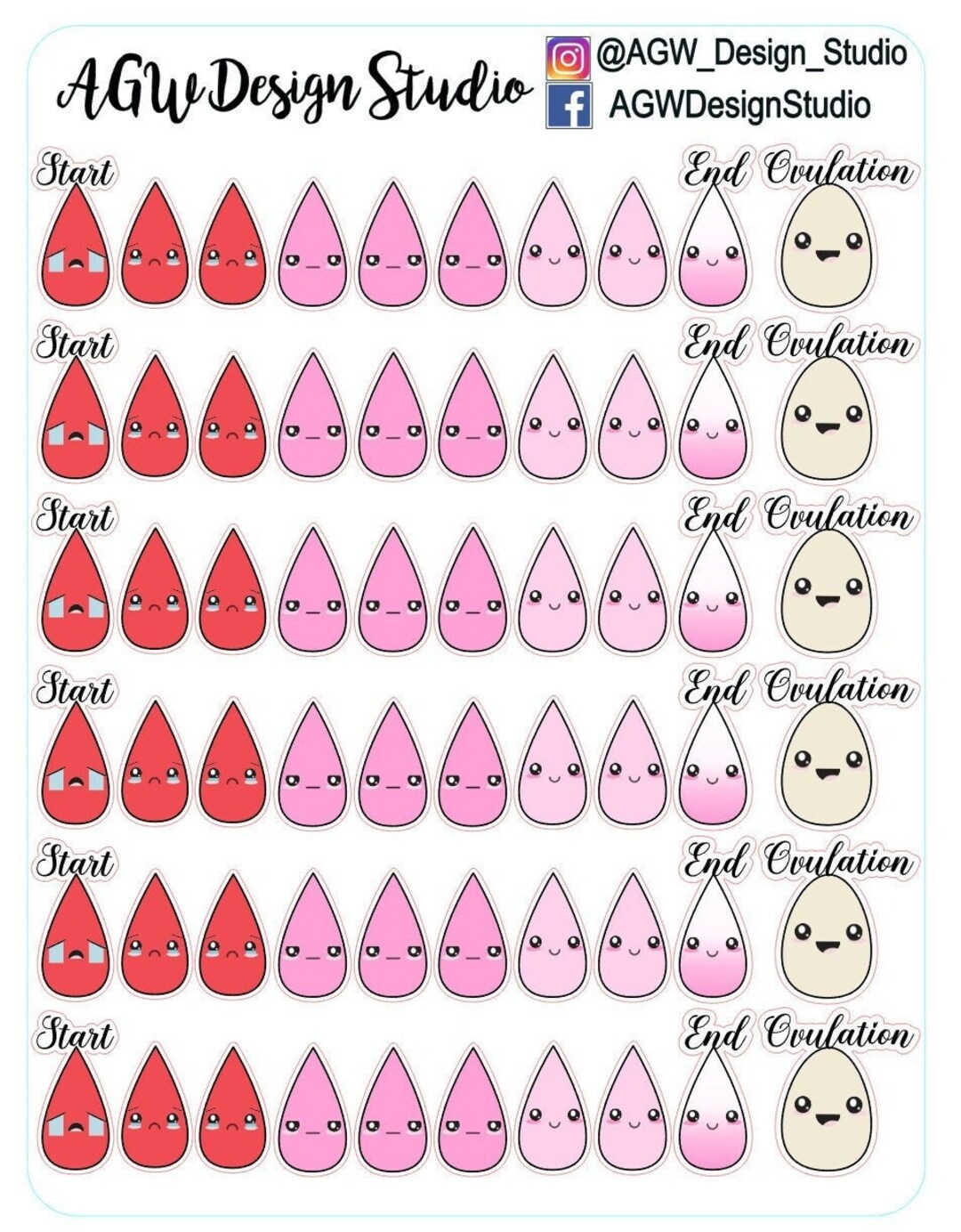 DISCONTINUED: IVF Period/ovulation Tracker - Bullet Journal Stickers ...