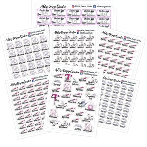 IVF Journey Pack - Planner Stickers - Injection/Blood Work/Bed Rest/Doctor Appointment/Ultrasound/IVF Cycle - Bullet Journal - Scrapbook