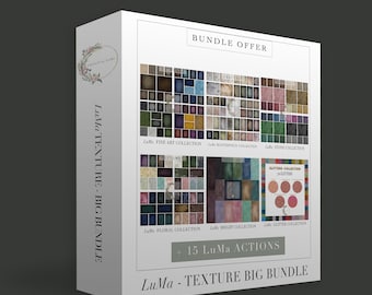 Paquete grande de texturas y superposiciones + 15 acciones de LuMa, actualización gratuita, texturas digitales de Photoshop, superposiciones y plantillas