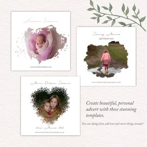 DIgital Advert, Marketing Template for photographers, Photoshop Template, Social media template,  Instant Download