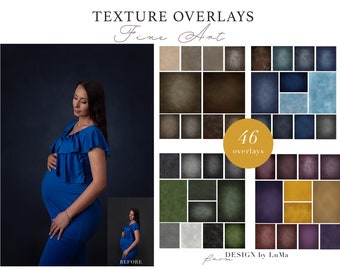 Colección de 46 superposiciones digitales de bellas artes, sesión de maternidad, texturas digitales, fondos digitales, superposiciones digitales de Photoshop