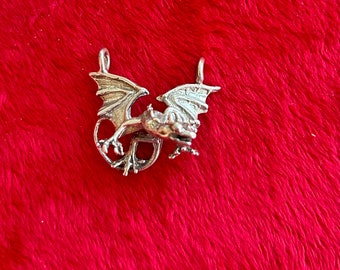 Vintage Dragon pendant silver
