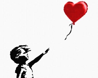 Banksy Tribute Girl with Balloon Modern Picture Hand painted pop art style  Paintings Acrylic Paint Canvas Portraits ArteTribute ArtePopart
