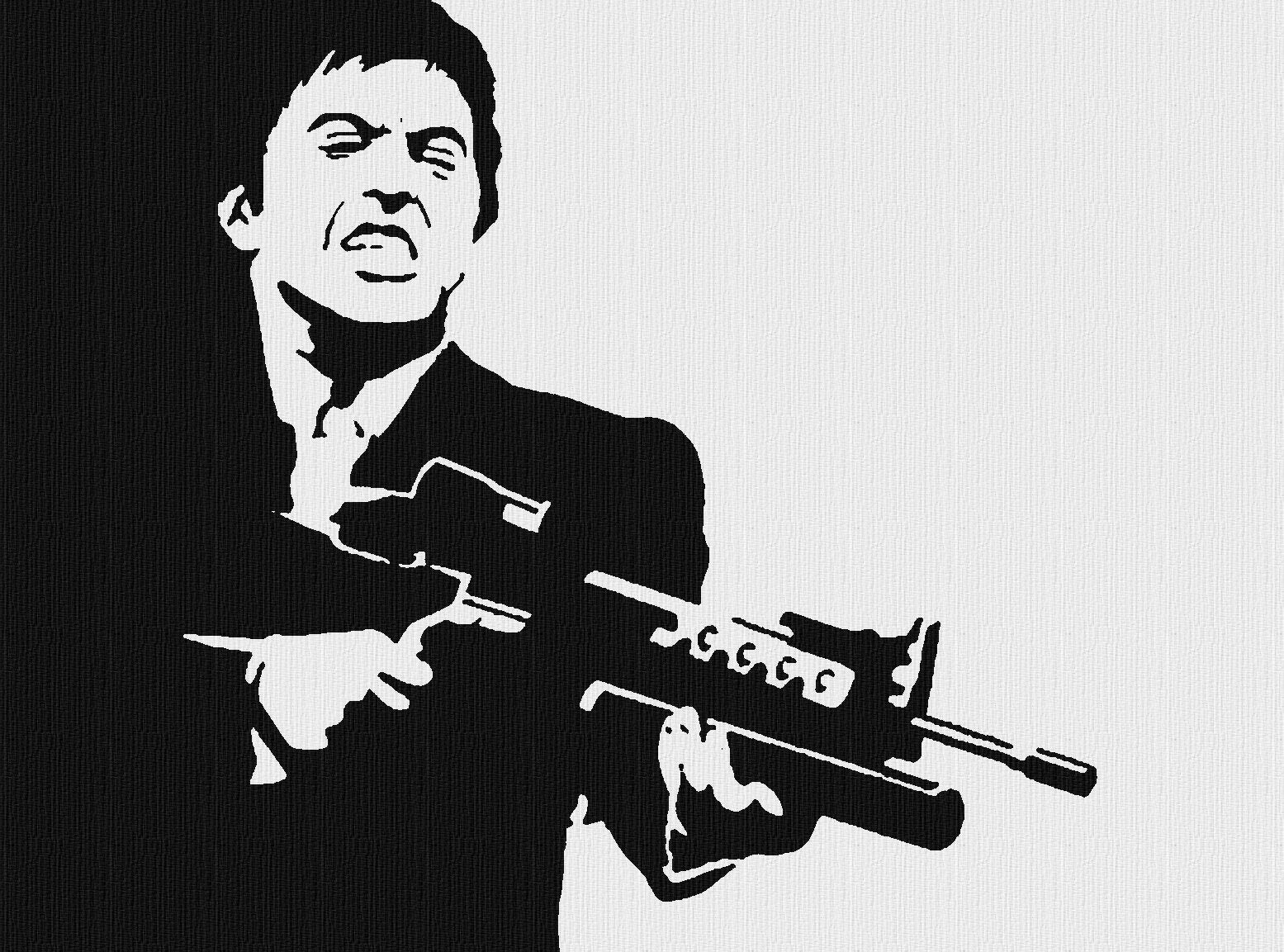 Al Pacino Tony Montana Scarface Quadro Moderno dipinto a Mano