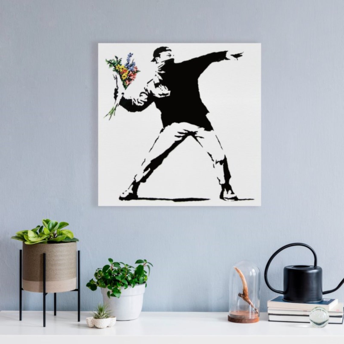 Statuetta Banksy Lanciatore Di Fiori - 21,5 Cm, Scultura Street Art Per Collezionisti - Foto 8