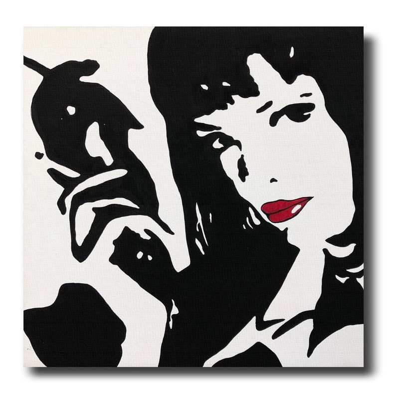 Pulp Fiction Mia Wallace Modern Picture Hand Painted Pop Art Etsy
