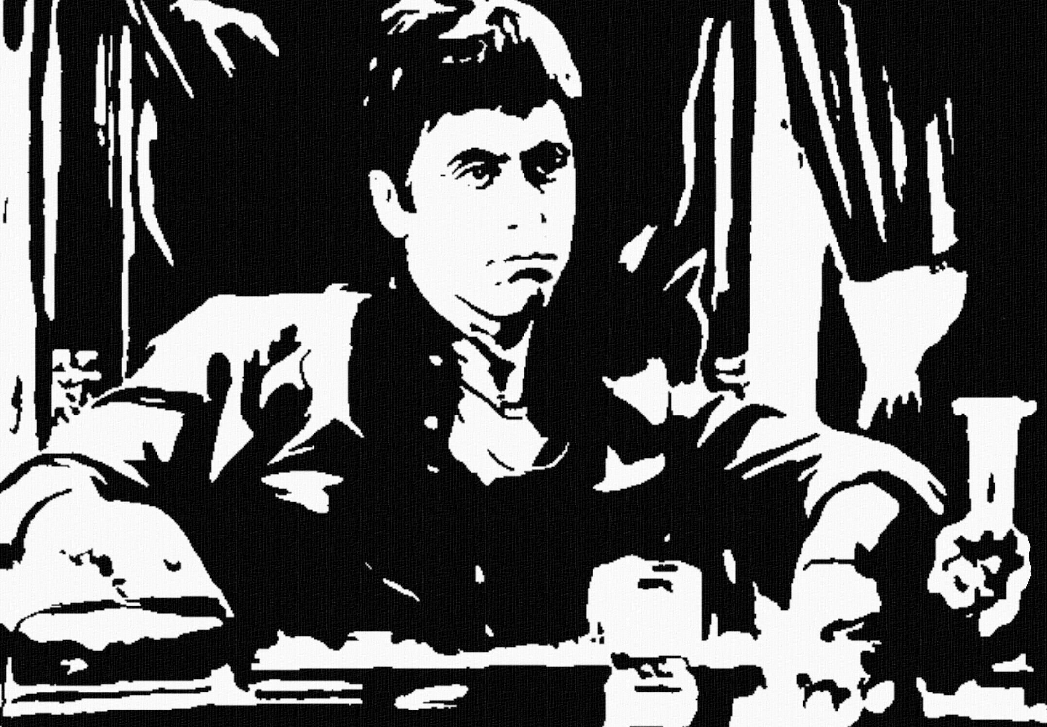 Al Pacino Tony Montana Scarface Quadro Moderno dipinto a Mano