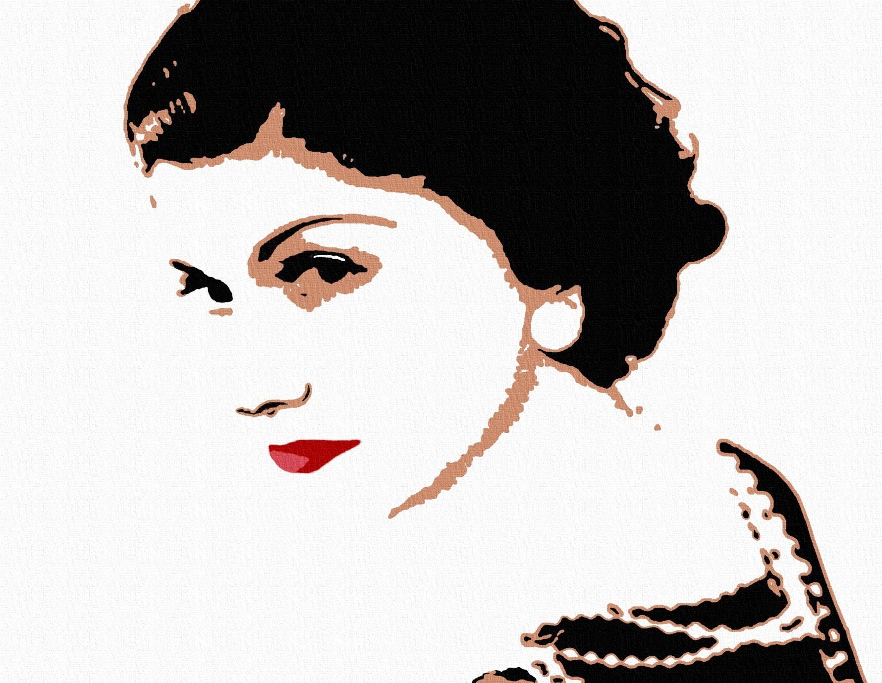 GNODpop Canvas Prints - Coco Chanel in White ( People > celebrities > Models & Fashion Icons > Coco Chanel art) - 26x18 in