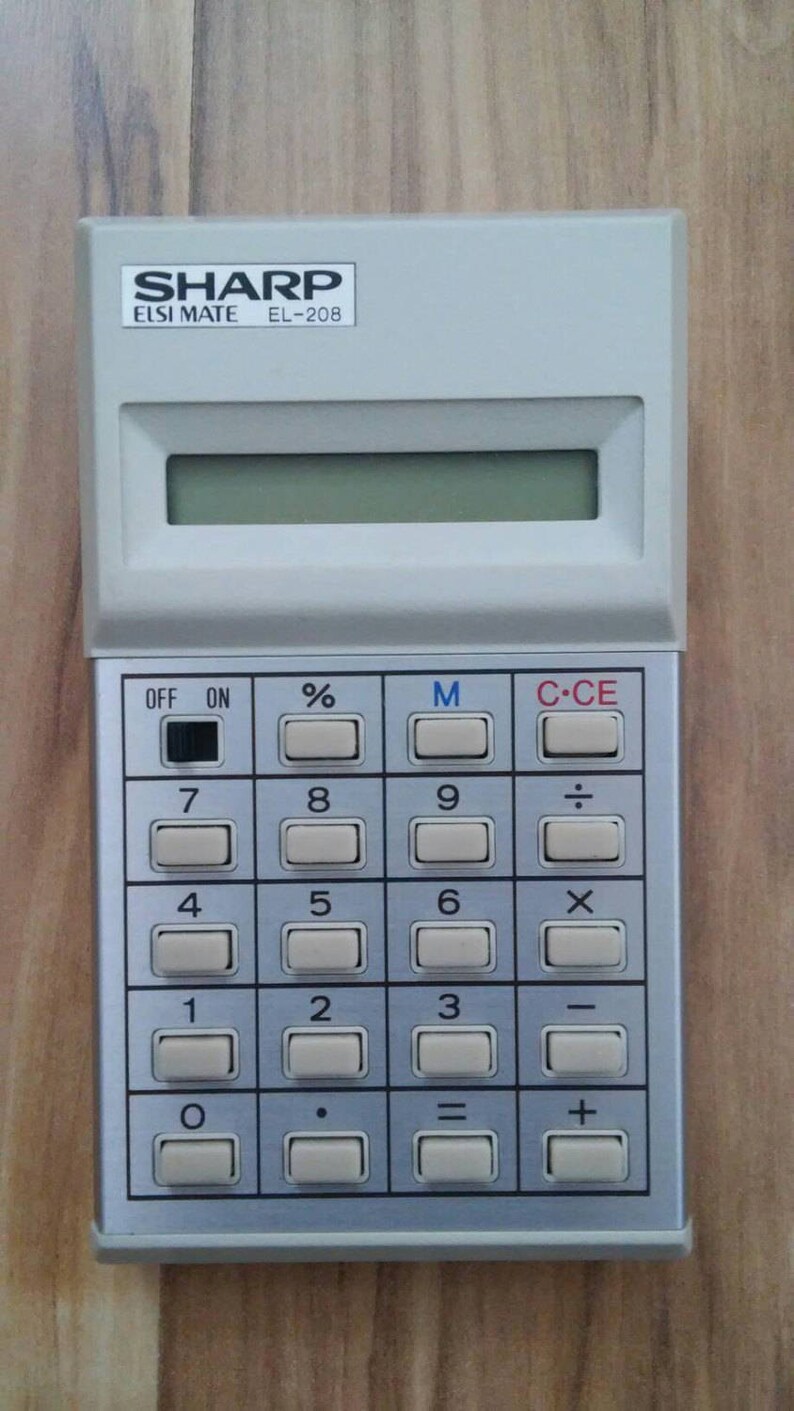 Retro SHARP Elsimate EL-208 Calculator in Original Box