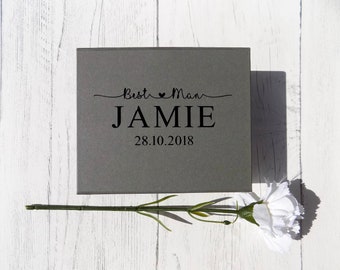 Best Man Gift Box, Best Man Wedding Gift, Wedding Favour Box, Wedding Gift Box, Gift For Best Man, Grey Gift Box, Personalised Best Man Box