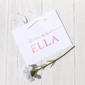 Flower Girl Gift Bag, Rose Gold Flower Girl Gift Bag, Bridesmaid Gift Bag, Personalised Wedding Gift Bags, Wedding Gift Bags, Rose Gold Bag