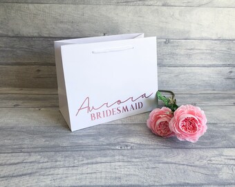 Bridesmaid Gift Bag, Rose Gold Bridesmaid Gift Bag, Bridal Party Gift Bag, Best Man Gift Bag, Maid Of Honour Gift Bag, Bridesmaid Gift