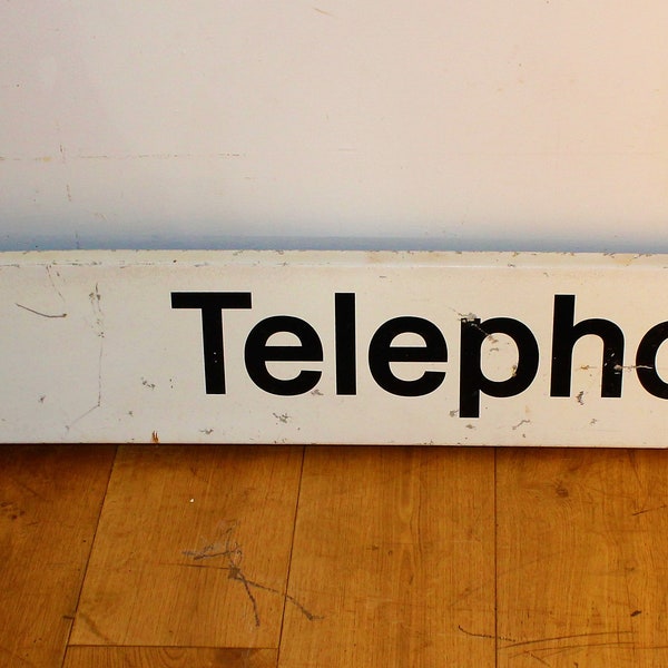 Telephone metal sign railway advertising mancave garage old vintage antique decor train enamel rail British