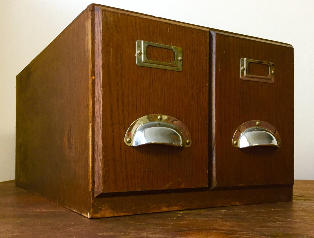 1960s Two Draw Card Index Holder Furniture Industrial Etsy UK