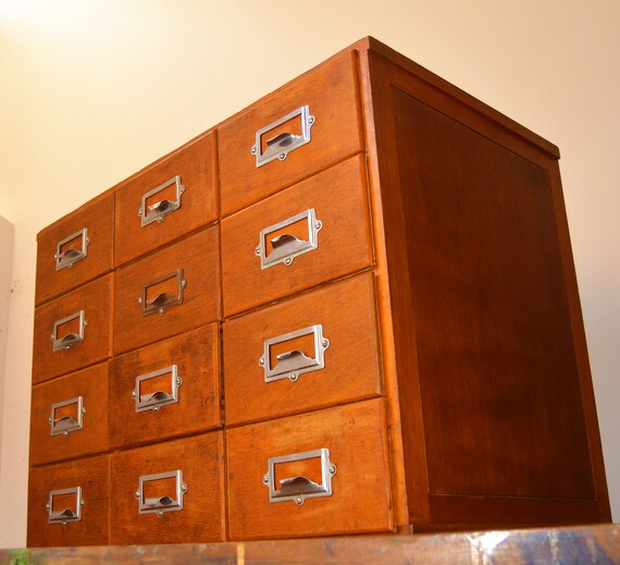 1950s Twelve Draw Cabinet Drawer Card Index Holder Desk Etsy