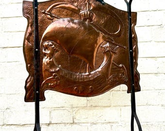 Arts and Crafts antique fire copper screen vintage vintage decor industrial metal victorian ornament period guard boat ship pearson