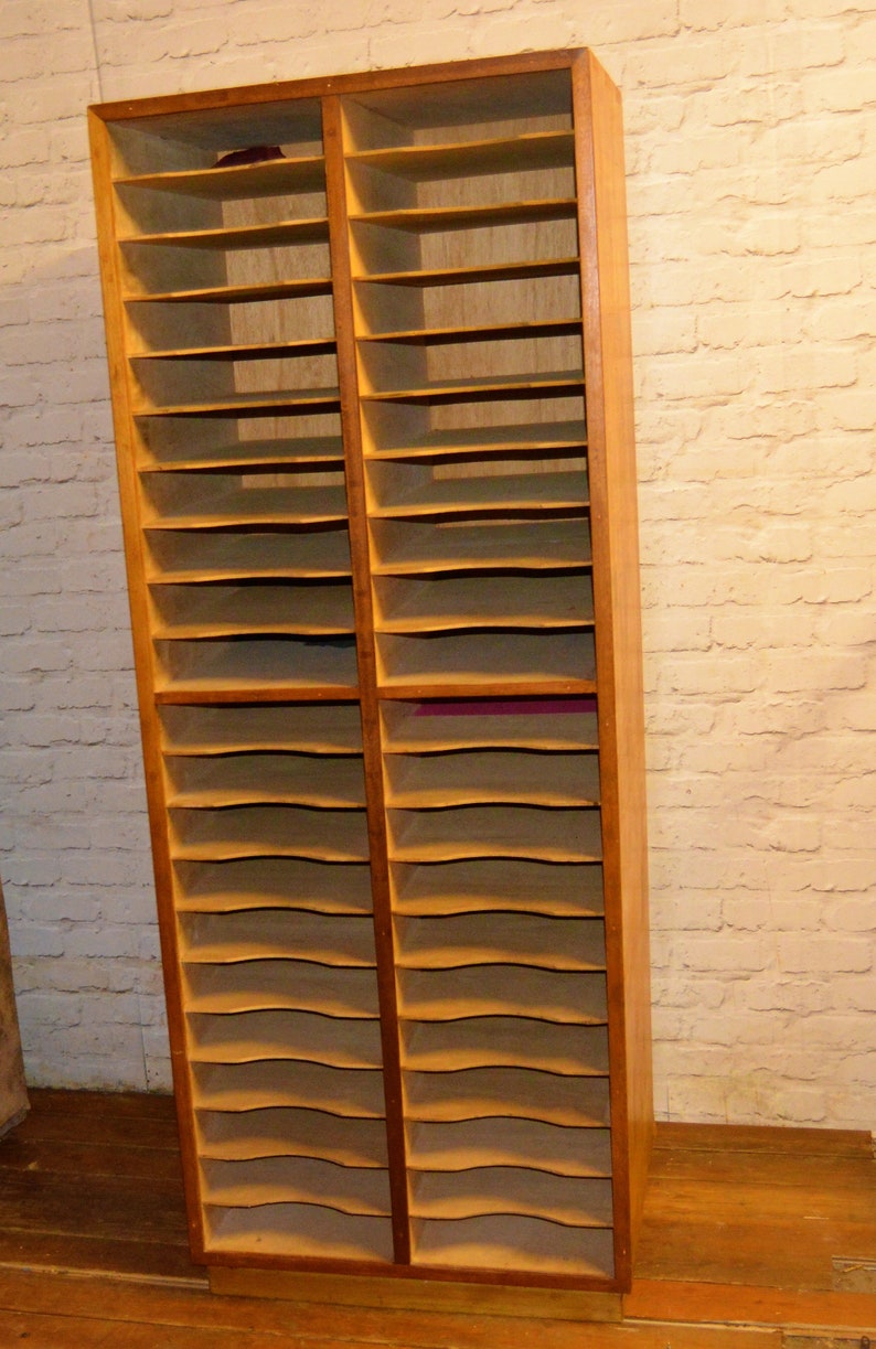 1950s Oak Large 42 Letter Pigeon Hole Draw Cabinet Office Desk Etsy