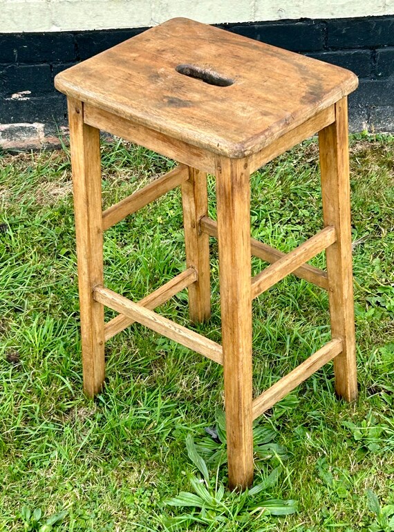 Kitchen School Lab Stools Industrial Beech Chairs Vintage Antique Stacking Retro Wooden Old Tall Bar Breakfast Etsy Australia