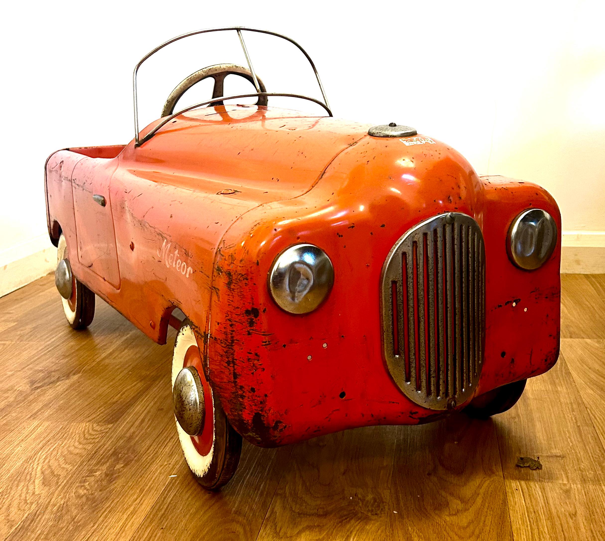 1950s Childs Tri-ang Meteor Pedal Car Vintage Old Antique