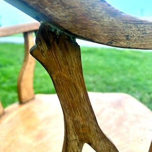 Victorian oak captains swivel chair wooden desk office antique vintage industrial seating kitchen retro armchair image 7