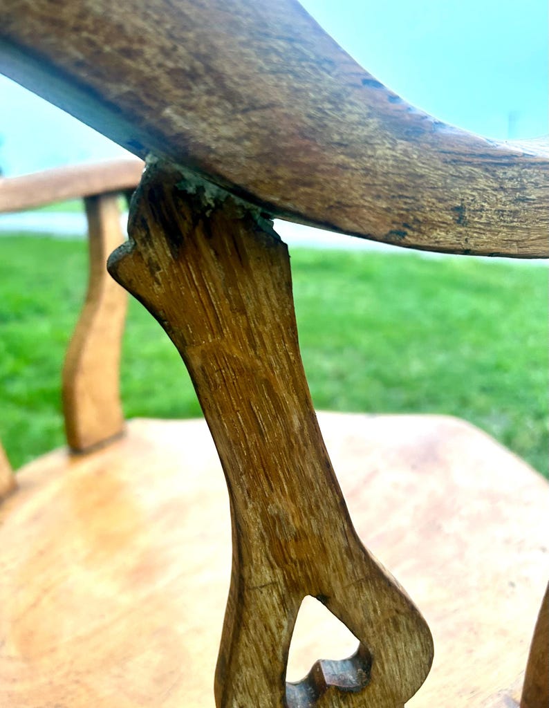 Victorian oak captains swivel chair wooden desk office antique vintage industrial seating kitchen retro armchair image 7