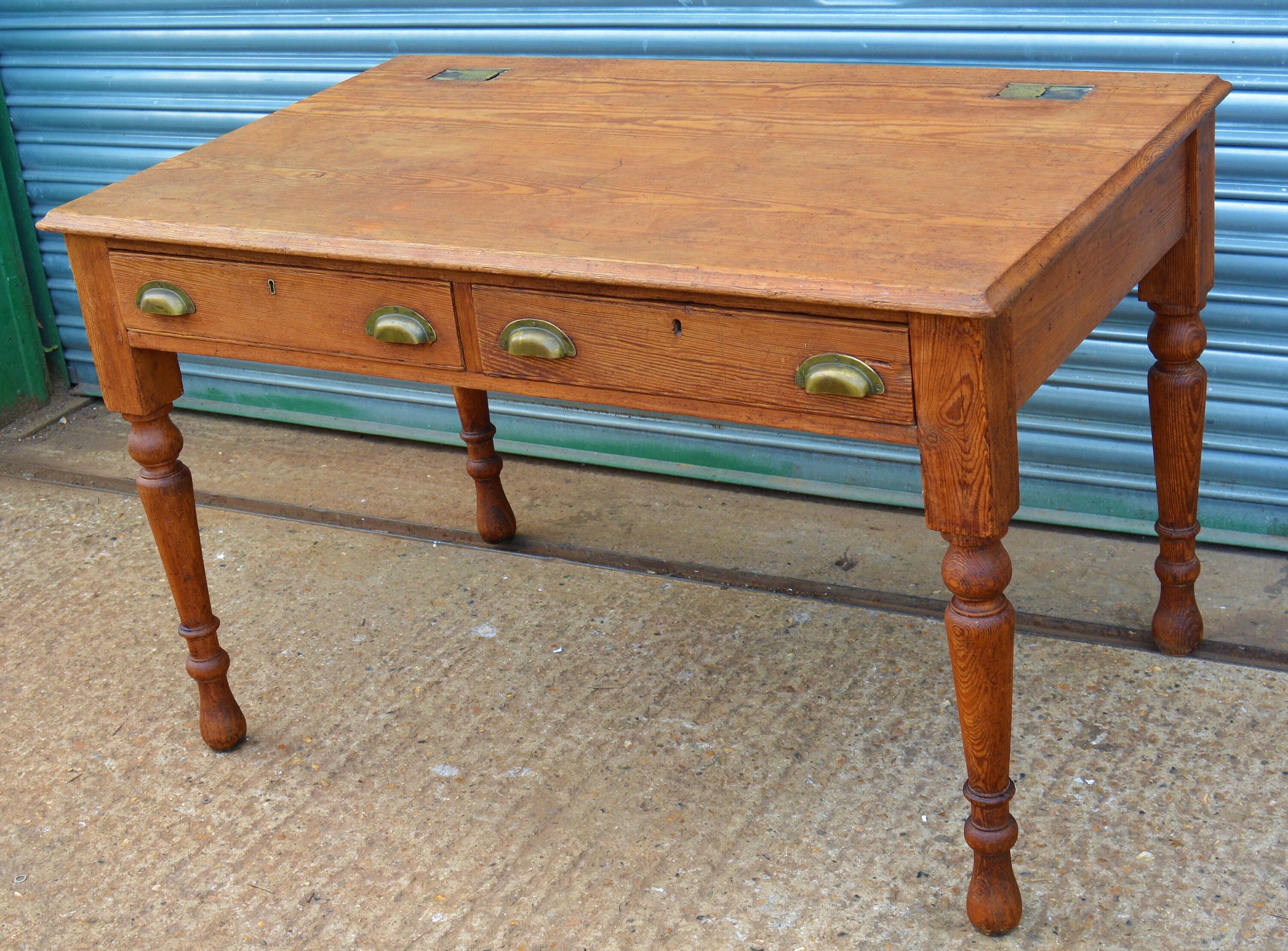 Pine Kitchen Farmhouse Table Desk Vintage Rustic Industrial Etsy