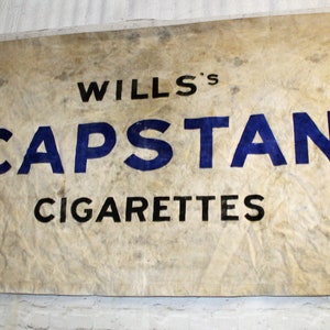 1950s Wills's Capstan Cigarettes Advertising Banner Poster Sign Vintage  Retro Antique Industrial Decor Shop Display Mancave Enamel