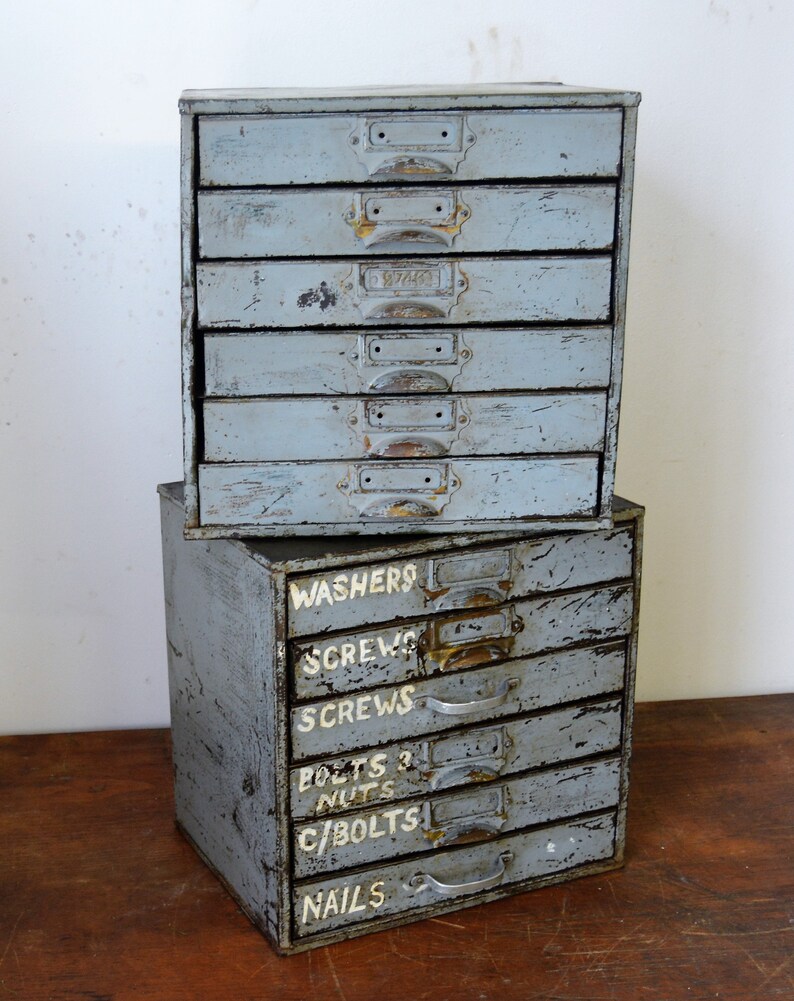 1940s Steel Six Draw Cabinet Industrial Antique Vintage Metal Etsy