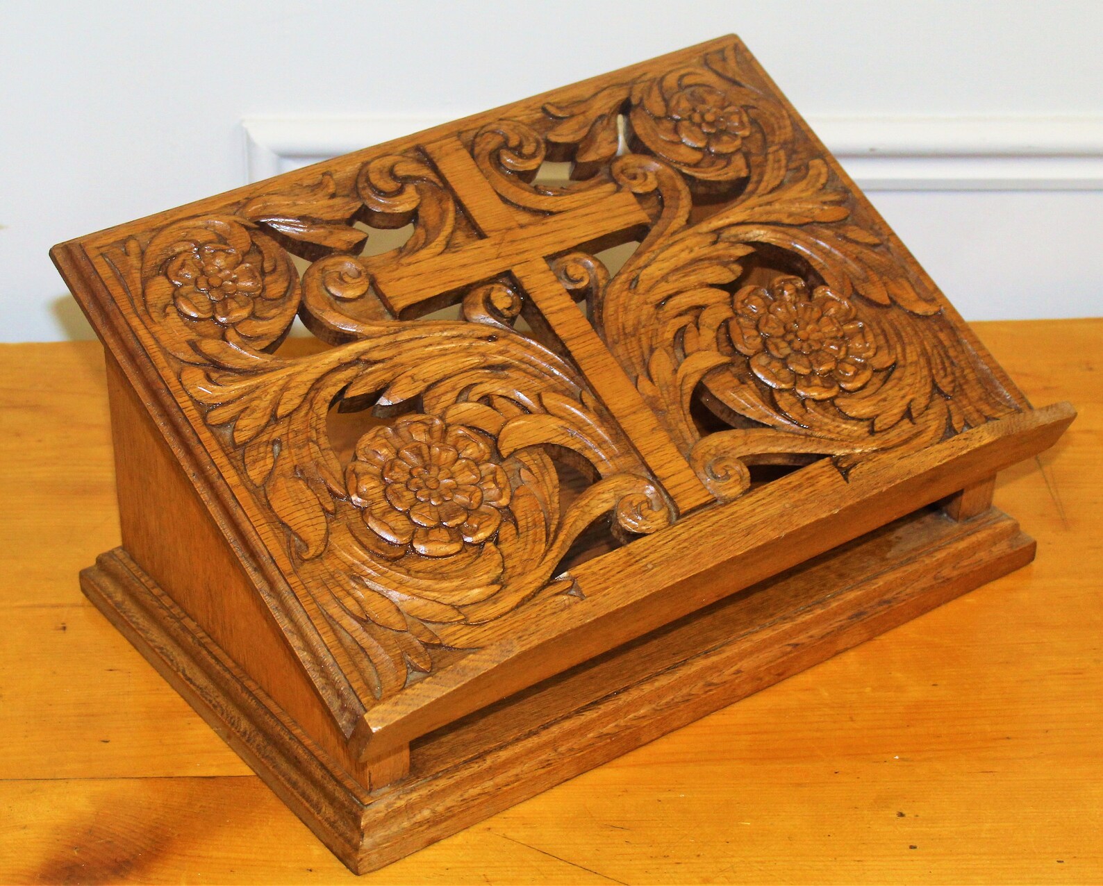 Antique Oak Church Book Bible Stand Holder Vintage Wooden Etsy UK