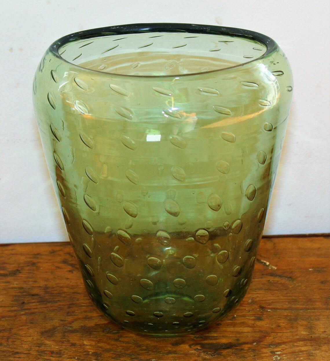 Vintage bubble glass studio vase ceramic pot decor antique Etsy