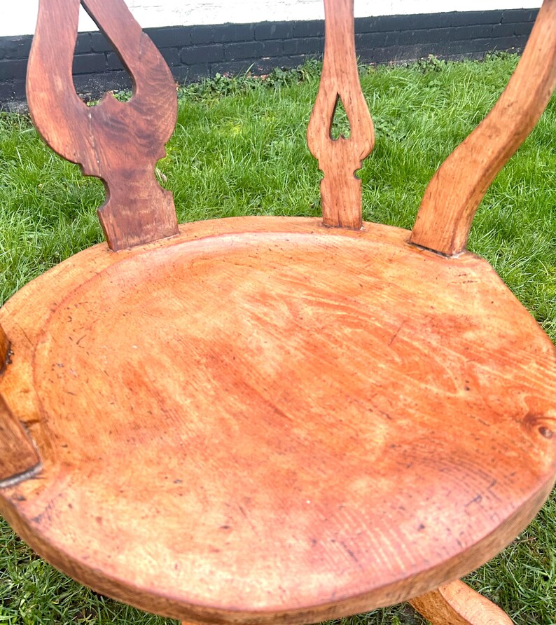 Victorian oak captains swivel chair wooden desk office antique vintage industrial seating kitchen retro armchair image 6